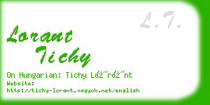 lorant tichy business card